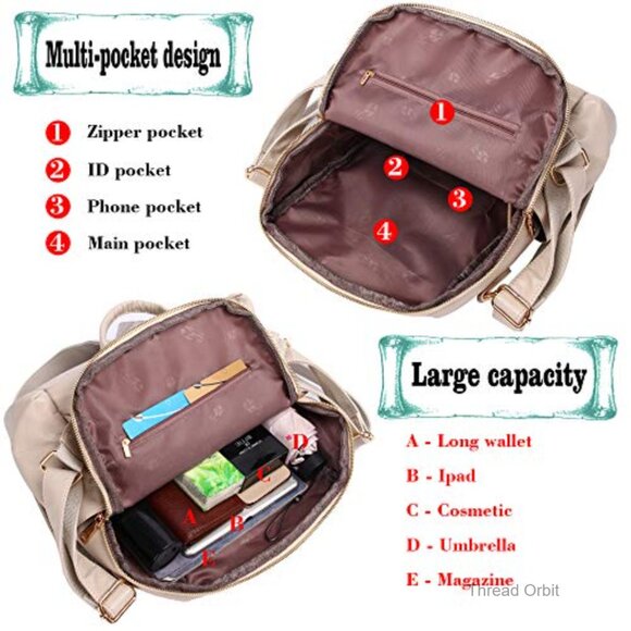 Waterproof Convertible Backpack Purse with 8 Pockets, Travel Daypack main image 6